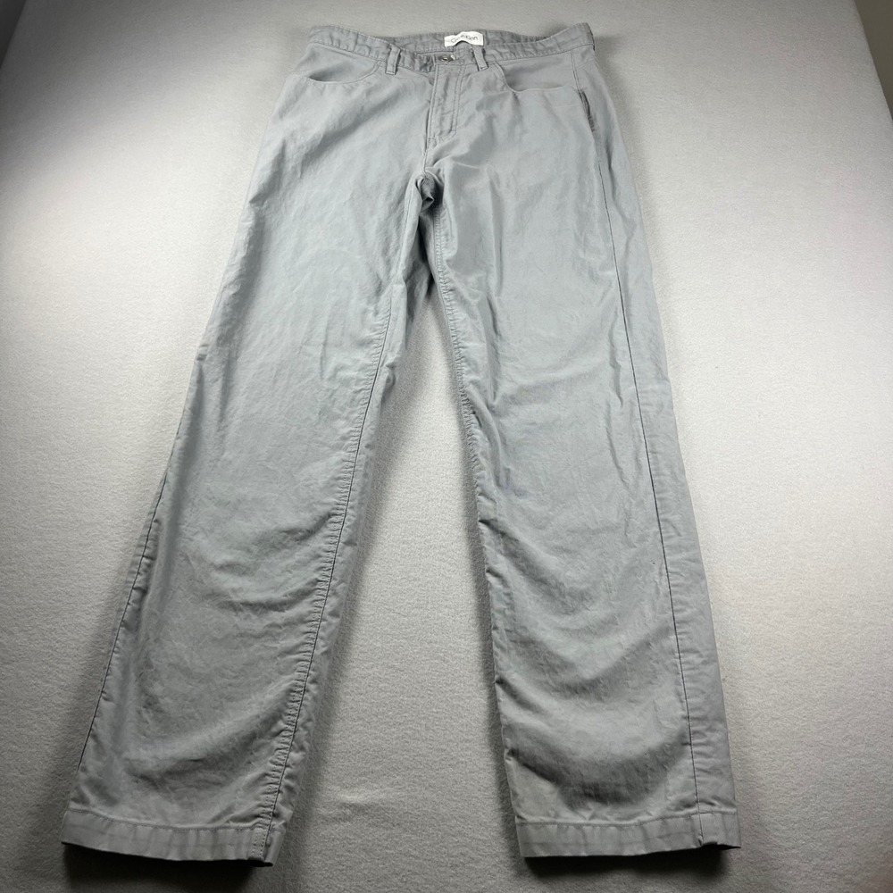 Calvin Klein Mens Gray Straight Leg Chinos Cotton Pants 33x32 Light Grey